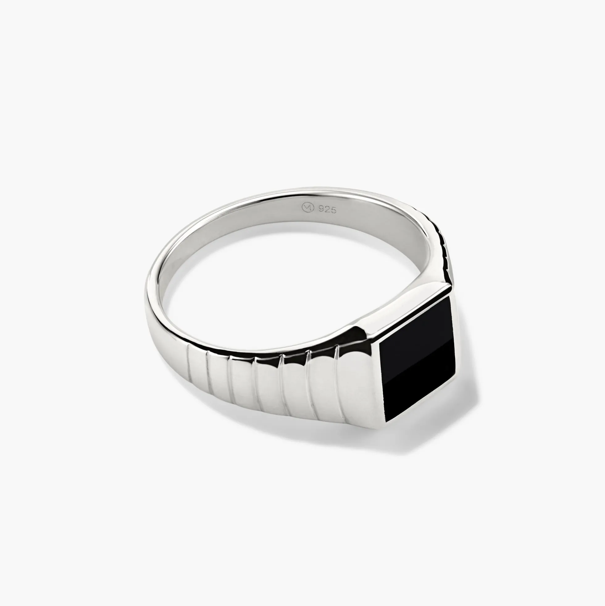 Black Onyx Square Signet Ring
