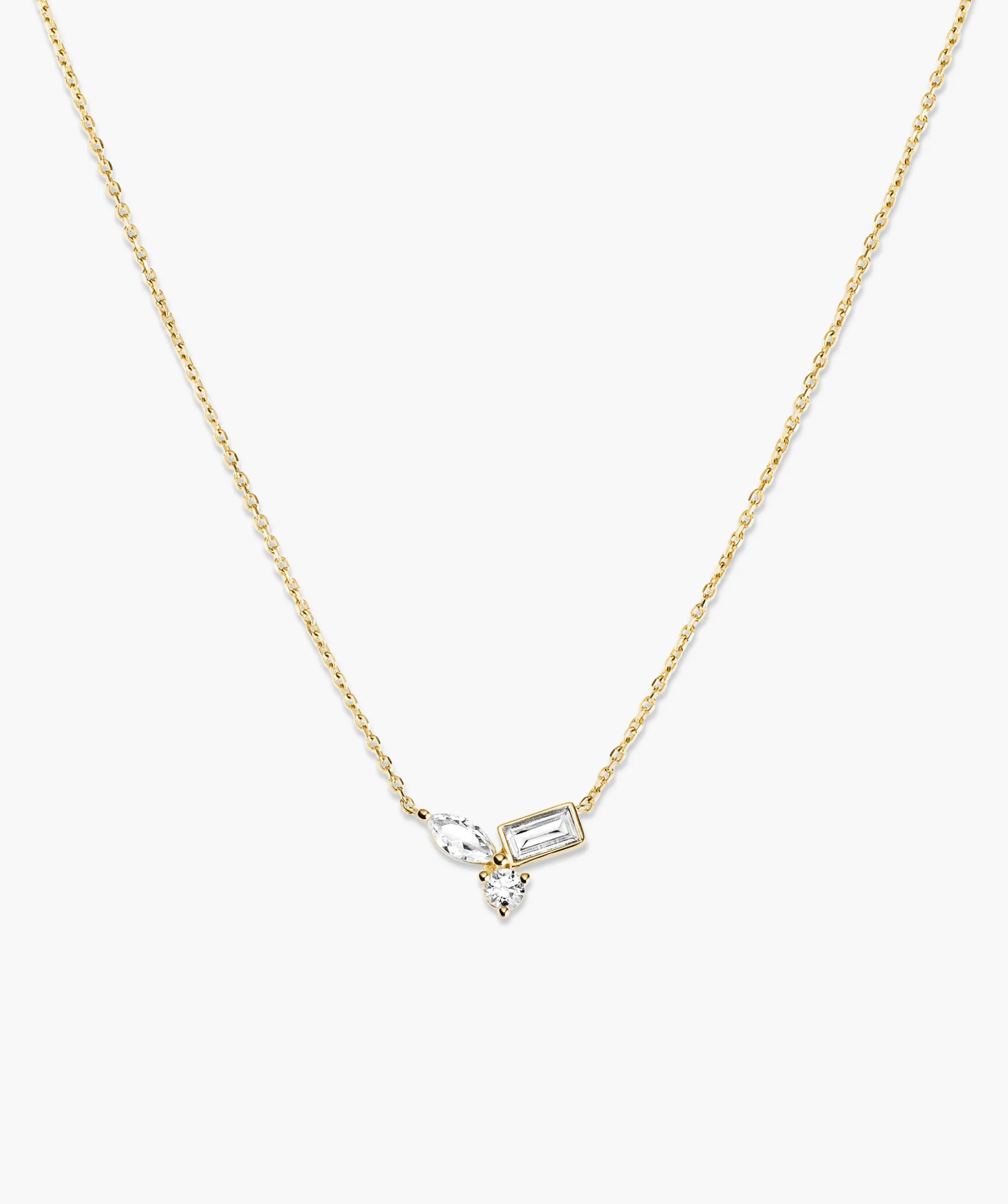 Lab Grown Sapphire Cluster Necklace