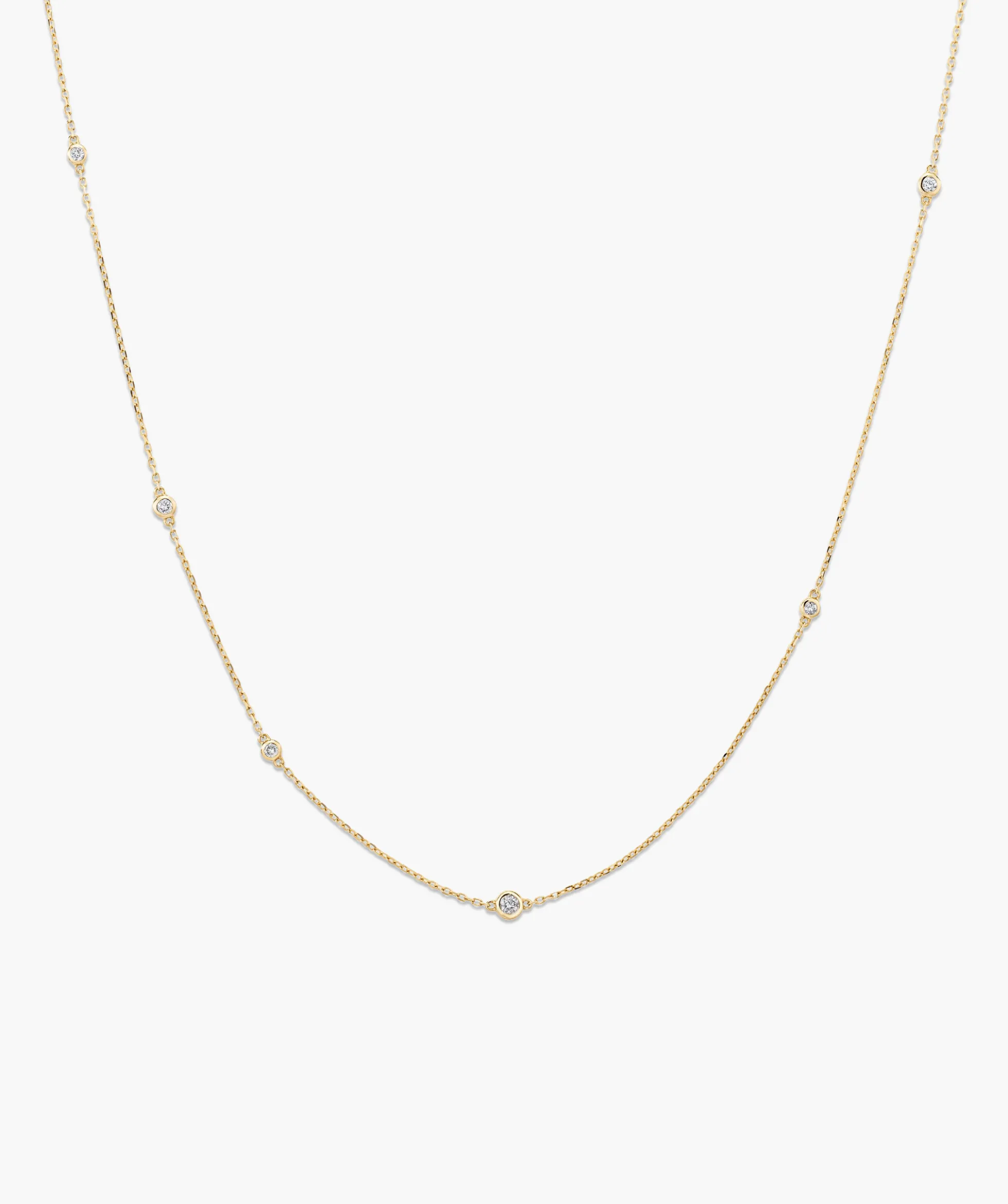 Multi Station Round Diamond Necklace