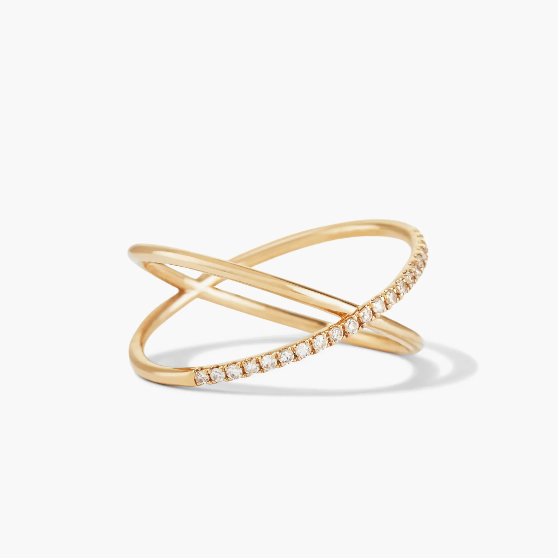Pavé Diamond X Ring