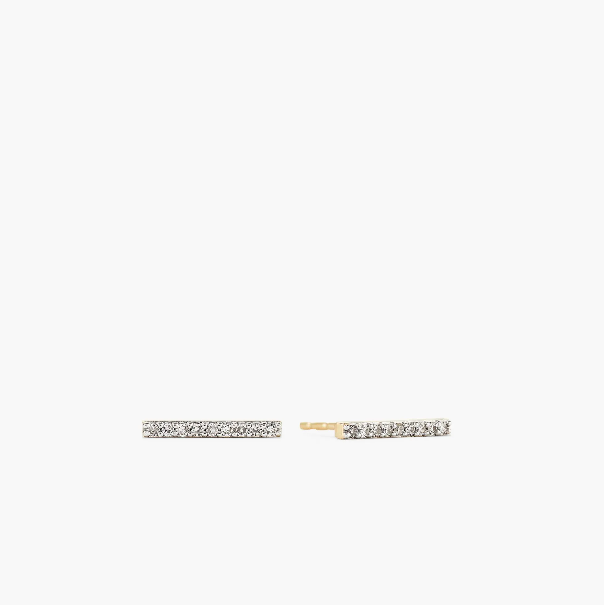 Pavé Diamonds Long Bar Studs