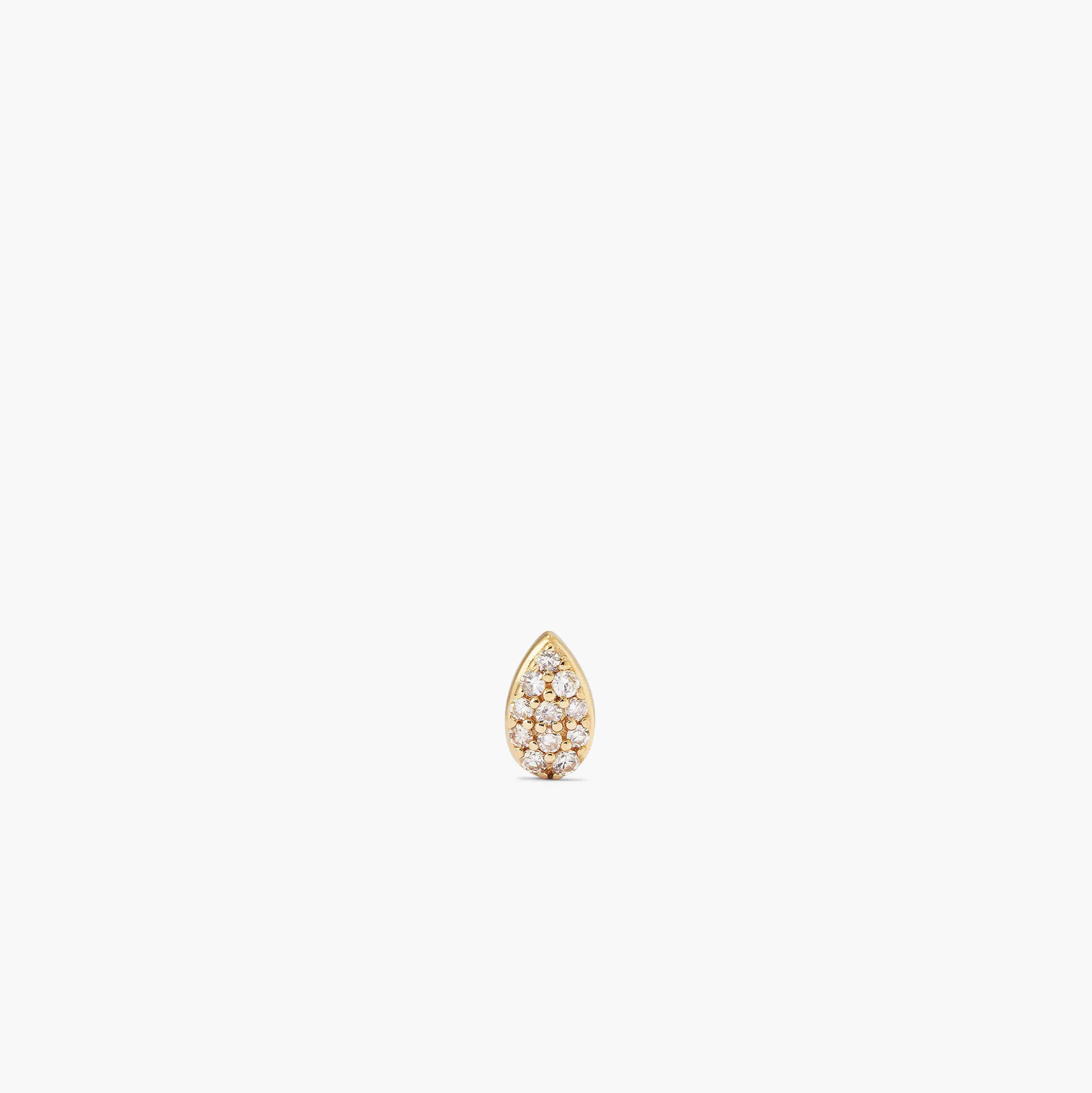 Piercing Studio - Pave Diamond Flat Back Pear Stud