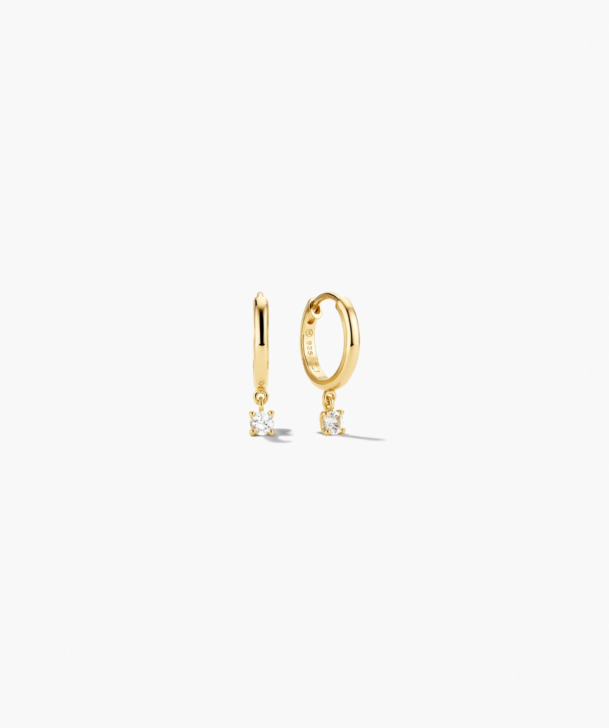 Round Lab Grown Sapphire Hoops
